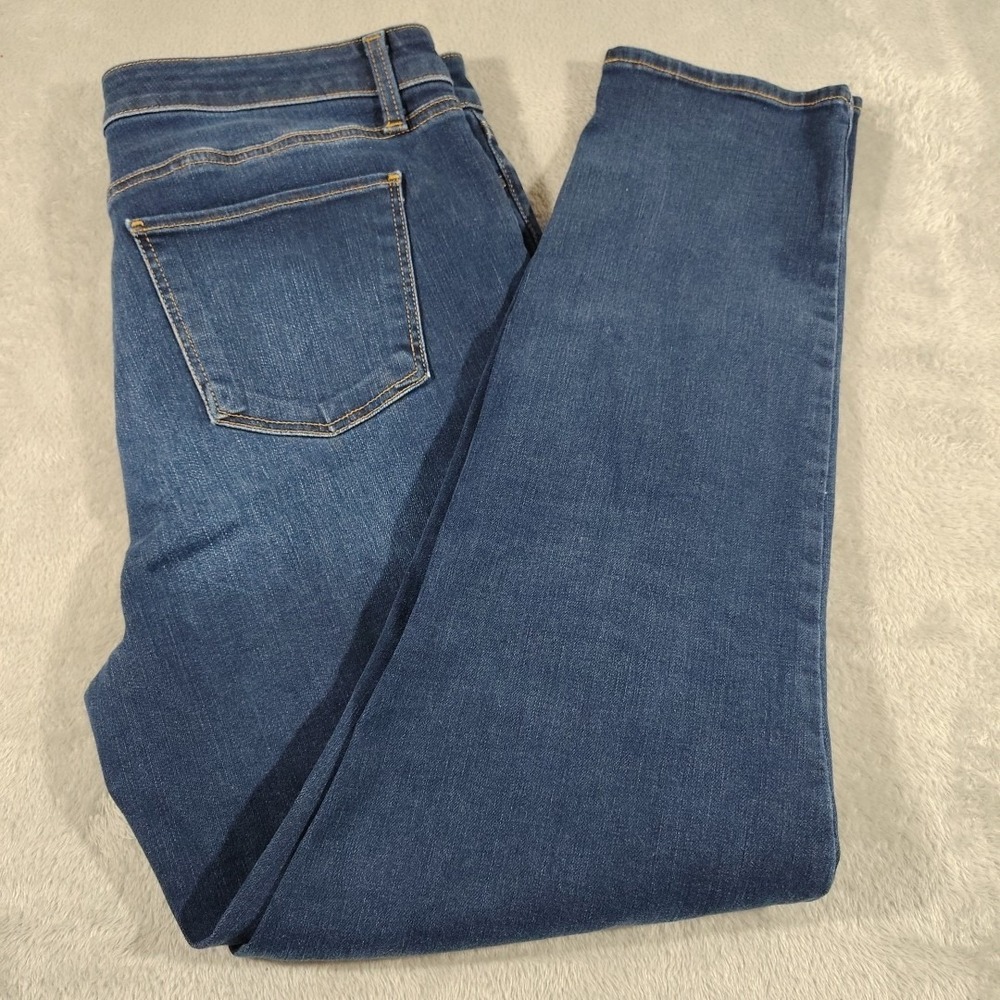 Talbots Slim Ankle Jeans Women 12 34/28 Blue Denim Curvy Fit Stretch Comfort